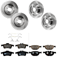 KIT-073024-6211 4-Wheel Set Front and Rear Brake Disc and Pad Kit, Plain Surface 5 Lugs Front-354.7 mm/Rear-325.88 mm Semi-metallic, Includes (2) Brake Pad Set and (4) Brake Disc