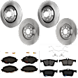 KIT-073024-621 Front and Rear Brake Disc and Pad Kit, Plain Surface, 5 Lugs, Front-340.11 mm/Rear-309.88 mm, Front-Ceramic/Rear-Semi-Metallic