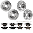 KIT-073024-6220 Front and Rear Brake Disc and Pad Kit, Plain Surface, 5 Lugs, Front-354.7 mm/Rear-325.88 mm, Front-Semi-Metallic/Rear-Ceramic