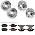 KIT-073024-6222 Front and Rear Brake Disc and Pad Kit, Plain Surface, 5 Lugs, Front-354.7 mm/Rear-325.88 mm, Front-Semi-Metallic/Rear-Ceramic