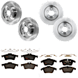 KIT-073024-6248 4-Wheel Set Front and Rear Brake Disc and Pad Kit, Plain Surface 5 Lugs Front and Rear-325.88 mm Ceramic, Includes (4) Brake Disc and (2) Brake Pad Set