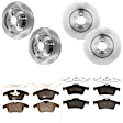 KIT-073024-6249 Front and Rear Brake Disc and Pad Kit, Plain Surface, 5 Lugs, Front and Rear-325.88 mm, Front-Semi-Metallic/Rear-Ceramic