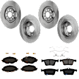 KIT-073024-627 Front and Rear Brake Disc and Pad Kit, Plain Surface, 5 Lugs, Front-340.11 mm/Rear-272.03 mm, Front-Ceramic/Rear-Semi-Metallic