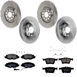 KIT-073024-628 4-Wheel Set Front and Rear Brake Disc and Pad Kit, Plain Surface 5 Lugs Front-340.11 mm/Rear-272.03 mm Semi-metallic, Includes (4) Brake Disc and (2) Brake Pad Set