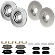 KIT-073024-6294 4-Wheel Set Front and Rear Brake Disc and Pad Kit, Plain Surface 5 Lugs Front-305 mm/Rear-278 mm Ceramic, Includes (4) Brake Disc and (2) Brake Pad Set