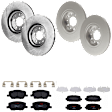 KIT-073024-6295 4-Wheel Set Front and Rear Brake Disc and Pad Kit, Plain Surface 5 Lugs Front-305 mm/Rear-278 mm Ceramic, Includes (4) Brake Disc and (2) Brake Pad Set