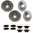 KIT-073024-630 Front and Rear Brake Disc and Pad Kit, Plain Surface, 5 Lugs, Front-340.11 mm/Rear-272.03 mm, Front-Ceramic/Rear-Semi-Metallic