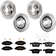 KIT-073024-633 Front and Rear Brake Disc and Pad Kit, Plain Surface, 5 Lugs, Front-311.91 mm/Rear-309.88 mm, Front-Ceramic/Rear-Semi-Metallic