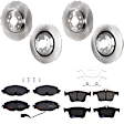 KIT-073024-635 4-Wheel Set Front and Rear Brake Disc and Pad Kit, Plain Surface 5 Lugs Front-311.91 mm/Rear-309.88 mm Semi-metallic, Includes (4) Brake Disc and (2) Brake Pad Set