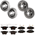 KIT-073024-636 Front and Rear Brake Disc and Pad Kit, Plain Surface, 5 Lugs, Front-311.91 mm/Rear-309.88 mm, Front-Ceramic/Rear-Semi-Metallic