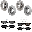 KIT-073024-640 4-Wheel Set Front and Rear Brake Disc and Pad Kit, Plain Surface 5 Lugs Front-311.91 mm/Rear-272.03 mm Semi-metallic, Includes (2) Brake Pad Set and (4) Brake Disc