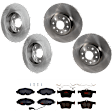 KIT-073024-644 4-Wheel Set Front and Rear Brake Disc and Pad Kit, Plain Surface 5 Lugs Front-311.91 mm/Rear-272.03 mm Semi-metallic, Includes (2) Brake Pad Set and (4) Brake Disc