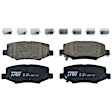 KIT-073024-6486 4-Wheel Set Front and Rear Brake Disc and Pad Kit, Cross-drilled and Slotted 5 Lugs Front-302 mm/Rear-315.98 mm Front-Semi-Metallic/Rear-Ceramic, Includes (2) Brake Pad Set and (4) Brake Disc