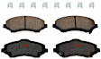 KIT-073024-6490 4-Wheel Set Front and Rear Brake Disc and Pad Kit, Cross-drilled and Slotted 5 Lugs Front-302 mm/Rear-315.98 mm Front-Semi-Metallic/Rear-Ceramic, Includes (2) Brake Pad Set and (4) Brake Disc