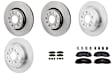 KIT-073024-6493 4-Wheel Set Front and Rear Brake Disc and Pad Kit, Plain Surface 5 Lugs Front-330 mm/Rear-342 mm Ceramic, Includes (2) Brake Pad Set and (4) Brake Disc