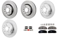 KIT-073024-6496 4-Wheel Set Front and Rear Brake Disc and Pad Kit, Plain Surface 5 Lugs Front-330 mm/Rear-342 mm Ceramic, Includes (2) Brake Pad Set and (4) Brake Disc