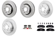 KIT-073024-6497 4-Wheel Set Front and Rear Brake Disc and Pad Kit, Plain Surface 5 Lugs Front-330 mm/Rear-342 mm Ceramic, Includes (2) Brake Pad Set and (4) Brake Disc