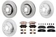 KIT-073024-6499 4-Wheel Set Front and Rear Brake Disc and Pad Kit, Plain Surface 5 Lugs Front-330 mm/Rear-342 mm Ceramic, Includes (2) Brake Pad Set and (4) Brake Disc