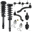 10-Piece Kit Front, Driver and Passenger Side Suspension Kit, Includes (4) Ball Joint, (2) Loaded Strut, (2) Sway Bar Link, and (2) Tie Rod End