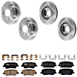 KIT-073024-6518 Front and Rear Brake Disc and Pad Kit, Plain Surface, 5 Lugs, Front-299.97 mm/Rear-261.87 mm, Front-Semi-Metallic/Rear-Ceramic
