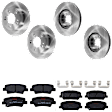 KIT-073024-6520 Front and Rear Brake Disc and Pad Kit, Plain Surface, 5 Lugs, Front-299.97 mm/Rear-261.87 mm, Front-Semi-Metallic/Rear-Ceramic