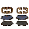 KIT-073024-6574 Front and Rear Brake Disc and Pad Kit, Plain Surface 5 Lugs Front-Ceramic, Rear-Semi-Metallic