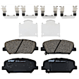 KIT-073024-6574 Front and Rear Brake Disc and Pad Kit, Plain Surface 5 Lugs Front-Ceramic, Rear-Semi-Metallic