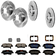 KIT-073024-6580 4-Wheel Set Front and Rear Brake Disc and Pad Kit, Plain Surface 5 Lugs Front-320.04 mm/Rear-282.96 mm Semi-metallic, Includes (4) Disc and (2) Pad Set