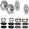 KIT-073024-6621 4-Wheel Set Front and Rear Brake Disc and Pad Kit, Plain Surface 5 Lugs Front-320.04 mm/Rear-282.96 mm Semi-metallic, Includes (4) Disc and (2) Pad Set