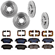 KIT-073024-6628 4-Wheel Set Front and Rear Brake Disc and Pad Kit, Plain Surface 5 Lugs Front-320.04 mm/Rear-283.97 mm Semi-metallic, Includes (4) Disc and (2) Pad Set