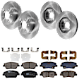 2016 Kia Optima - 4-Wheel Set Front and Rear Brake Disc and Pad Kit, Plain Surface, 5 Lugs, Front-299.97 mm/Rear-282.96 mm, Front-Ceramic/Rear-Semi-Metallic, 2.4L 4Cyl, Includes (4) Disc and (2) Pad Set