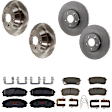 KIT-073024-6685 4-Wheel Set Front and Rear Brake Disc and Pad Kit, Plain Surface 5 Lugs Front-320.04 mm/Rear-302.01 mm Ceramic, Includes (4) Brake Disc and (2) Brake Pad Set