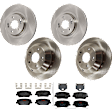 KIT-073024-6700 4-Wheel Set Front and Rear Brake Disc and Pad Kit, Plain Surface 5 Lugs Front-320.04 mm/Rear-302 mm Ceramic, Includes (4) Brake Disc and (2) Brake Pad Set