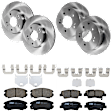 KIT-073024-6714 4-Wheel Set Front and Rear Brake Disc and Pad Kit, Plain Surface 5 Lugs Front-279.91 mm/Rear-261.87 mm Ceramic, Includes (4) Brake Disc and (2) Brake Pad Set