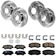 KIT-073024-6715 4-Wheel Set Front and Rear Brake Disc and Pad Kit, Plain Surface 5 Lugs Front-279.91 mm/Rear-261.87 mm Ceramic, Includes (4) Brake Disc and (2) Brake Pad Set