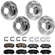 KIT-073024-6727 4-Wheel Set Front and Rear Brake Disc and Pad Kit, Plain Surface 5 Lugs Front-270 mm/Rear-261.87 mm Ceramic, Includes (4) Brake Disc and (2) Brake Pad Set