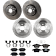 KIT-073024-6819 4-Wheel Set Front and Rear Brake Disc and Pad Kit, Plain Surface 5 Lugs Front-315.98 mm/Rear-302.01 mm Semi-metallic, Includes (4) Brake Disc and (2) Brake Pad Set