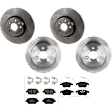 KIT-073024-6823 4-Wheel Set Front and Rear Brake Disc and Pad Kit, Plain Surface 5 Lugs Front-315.98 mm/Rear-302.01 mm Semi-metallic, Includes (4) Brake Disc and (2) Brake Pad Set