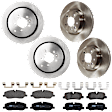 KIT-073024-6830 4-Wheel Set Front and Rear Brake Disc and Pad Kit, Plain Surface 5 Lugs Front-337.06 mm/Rear-350.01 mm Semi-metallic, Includes (4) Brake Disc and (2) Brake Pad Set