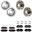 KIT-073024-6835 4-Wheel Set Front and Rear Brake Disc and Pad Kit, Plain Surface 5 Lugs Front-337.06 mm/Rear-350.01 mm Semi-metallic, Includes (4) Brake Disc and (2) Brake Pad Set