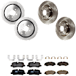 KIT-073024-6841 4-Wheel Set Front and Rear Brake Disc and Pad Kit, Plain Surface 5 Lugs Front-359.92 mm/Rear-350.01 mm Semi-metallic, Includes (4) Brake Disc and (2) Brake Pad Set
