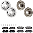 KIT-073024-6844 4-Wheel Set Front and Rear Brake Disc and Pad Kit, Plain Surface 5 Lugs Front-359.92 mm/Rear-350.01 mm Semi-metallic, Includes (4) Brake Disc and (2) Brake Pad Set