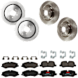 KIT-073024-6846 4-Wheel Set Front and Rear Brake Disc and Pad Kit, Plain Surface 5 Lugs Front-359.92 mm/Rear-350.01 mm Semi-metallic, Includes (4) Brake Disc and (2) Brake Pad Set