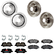 KIT-073024-6848 4-Wheel Set Brake Disc and Pad Kit, Plain Surface 5 Lugs Front-359.92 mm/Rear-350.01 mm Semi-metallic, Includes (4) Brake Disc and (2) Brake Pad Set
