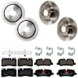 KIT-073024-6869 4-Wheel Set Front and Rear Brake Disc and Pad Kit, Plain Surface 5 Lugs Front-337.06 mm/Rear-350.01 mm Semi-metallic, Includes (4) Brake Disc and (2) Brake Pad Set