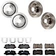 KIT-073024-6881 4-Wheel Set Front and Rear Brake Disc and Pad Kit, Plain Surface 5 Lugs Front-359.92 mm/Rear-350.01 mm Semi-metallic, Includes (4) Brake Disc and (2) Brake Pad Set