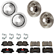 KIT-073024-6887 4-Wheel Set Front and Rear Brake Disc and Pad Kit, Plain Surface 5 Lugs Front-359.92 mm/Rear-350.01 mm Semi-metallic, Includes (4) Brake Disc and (2) Brake Pad Set