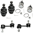 6-Piece Kit Front, Driver and Passenger Side Suspension Kit, Includes (4) Ball Joint and (2) Sway Bar Link