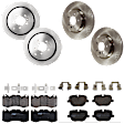 KIT-073024-6906 4-Wheel Set Front and Rear Brake Disc and Pad Kit, Plain Surface 5 Lugs Front-359.92 mm/Rear-350.01 mm Semi-metallic, Includes (4) Brake Disc and (2) Brake Pad Set