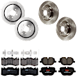 KIT-073024-6914 4-Wheel Set Front and Rear Brake Disc and Pad Kit, Plain Surface 5 Lugs Front-359.92 mm/Rear-350.01 mm Semi-metallic, Includes (4) Brake Disc and (2) Brake Pad Set